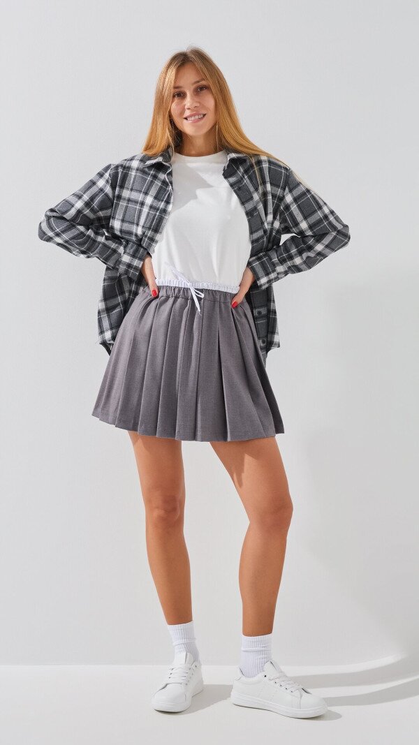 Спідниця класика однотонна жіноча LAWA WTC02454 XS Сірий shop (2888000018496)  Фото №2
