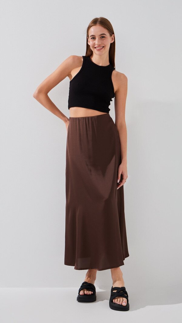 Спідниця однотонна жіноча LAWA WTC02434 XS Шоколад shop (2000999218705)  Фото №1