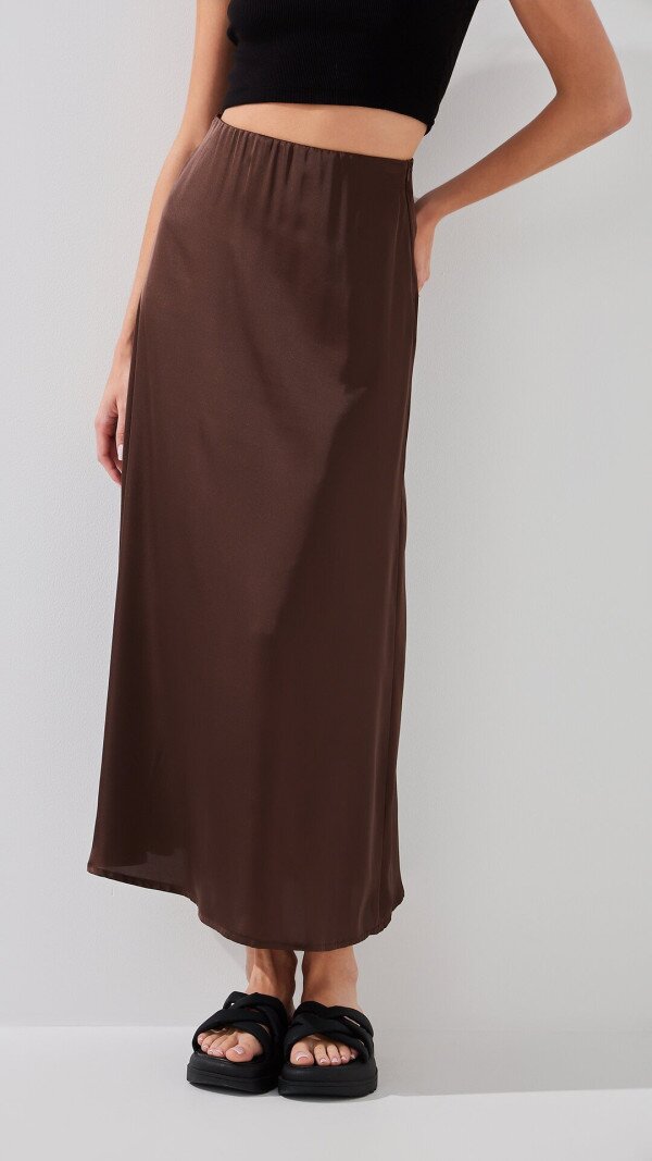 Спідниця однотонна жіноча LAWA WTC02434 XS Шоколад shop (2000999218705)  Фото №2