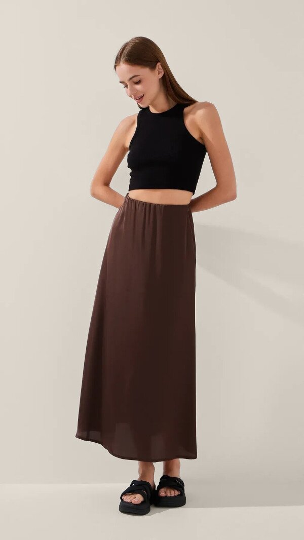 Спідниця однотонна жіноча LAWA WTC02434 L Шоколад shop (2000999218736)  Фото №2