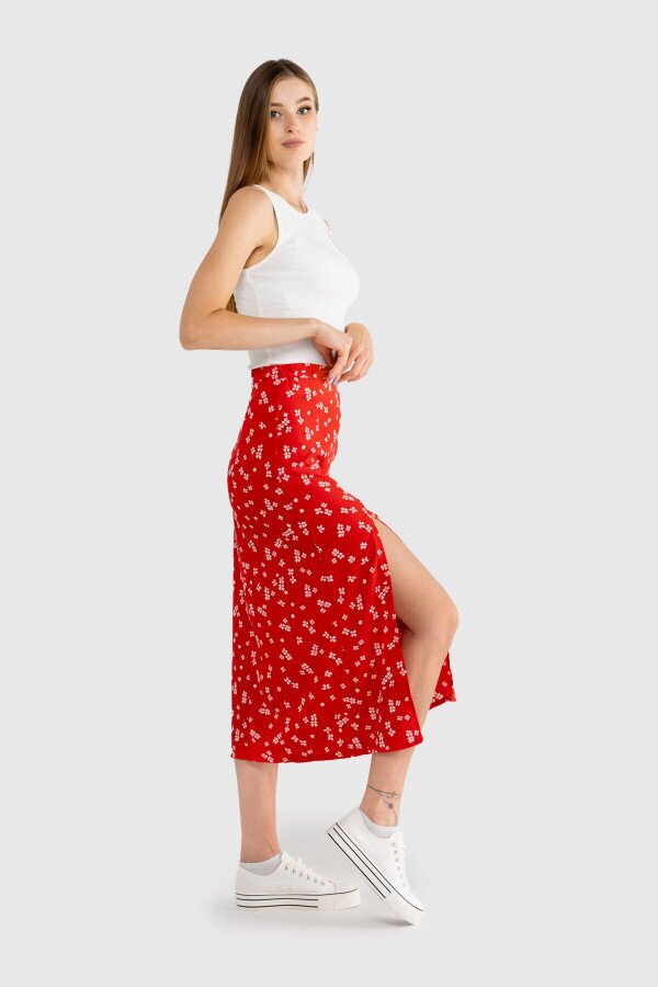 Спідниця з візерунком жіноча LAWA WTC02303 XS Червоний shop (2000989924289)  Фото №3