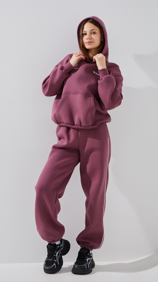 Спортивні штани джогери однотонні жіночі LAWA WTC02450 S Сливовий shop (2000999381416)  Фото №2