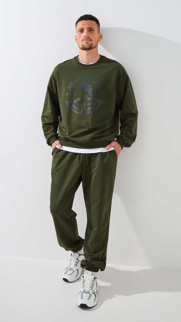 Спортивні штани однотонні чоловічі LAWA MBC02320 2XL Оливковий shop (2000999531385)  Фото №2