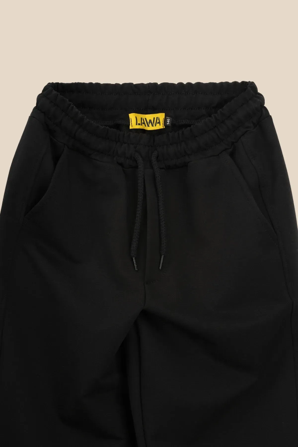 Спортивні штани однотонні для хлопчика LAWA BBC02324 140 см Чорний shop (2000999173424)  Фото №8