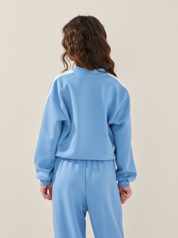 Спортивний костюм бомбер+штани для дівчинки LAWA P-GB02345 146 см Блакитно-молочний shop (2000999542572)  Фото №6