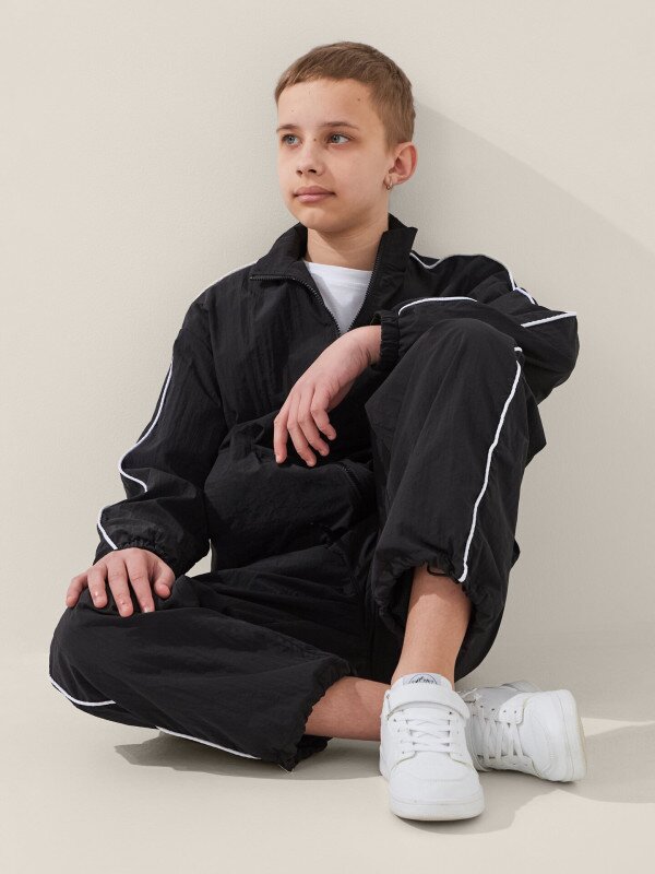Спортивний костюм толстовка+штани для хлопчика LAWA BBC02350 140 см Чорний shop (2000999567131)  Фото №1