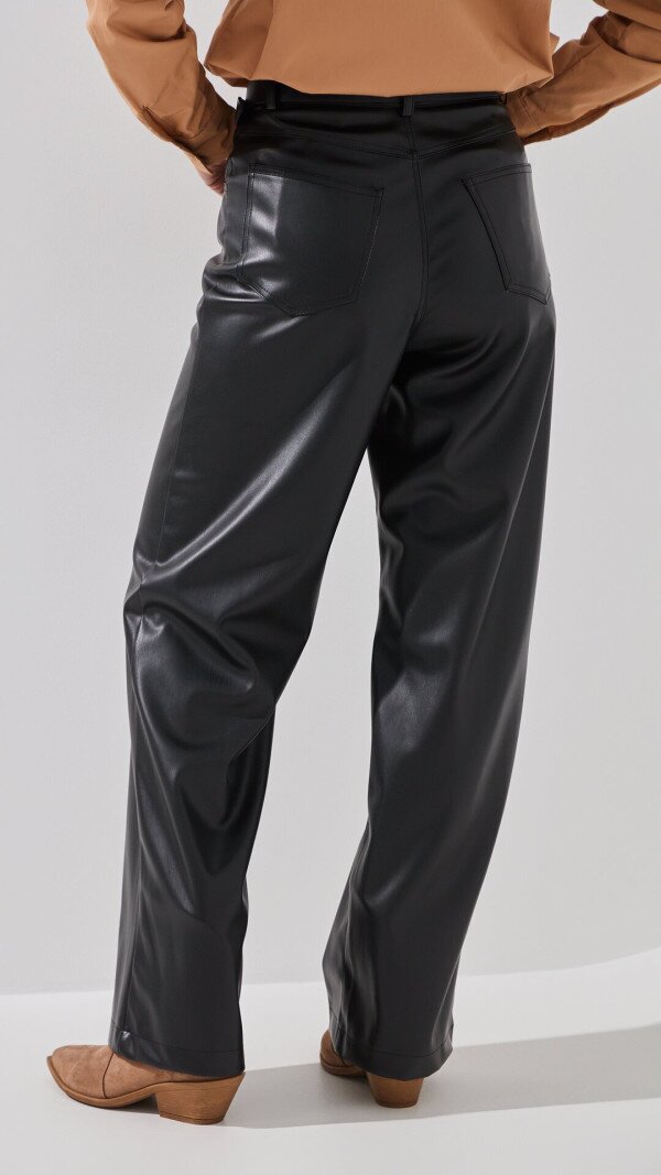 Штани прямі однотонні жіночі LAWA WTC02422 S Чорний shop (2888000018304)  Фото №4