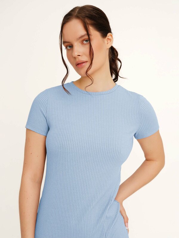 Сукня однотонна жіноча LAWA WBC02371 2XL Блакитний shop (2000999170416)  Фото №2