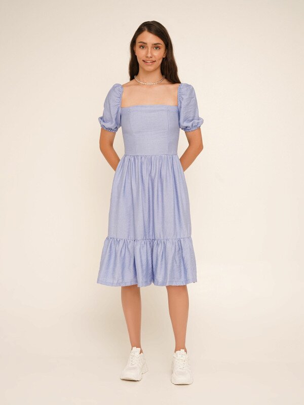 Сукня однотонна жіноча LAWA WTC02382 S Блакитний shop (2000990648747)  Фото №4