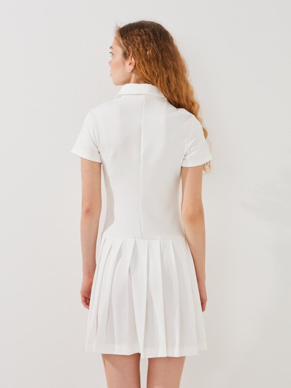 Сукня-поло однотонна жіноча LAWA WTC02496 XS Молочний shop (2000999610080)  Фото №4