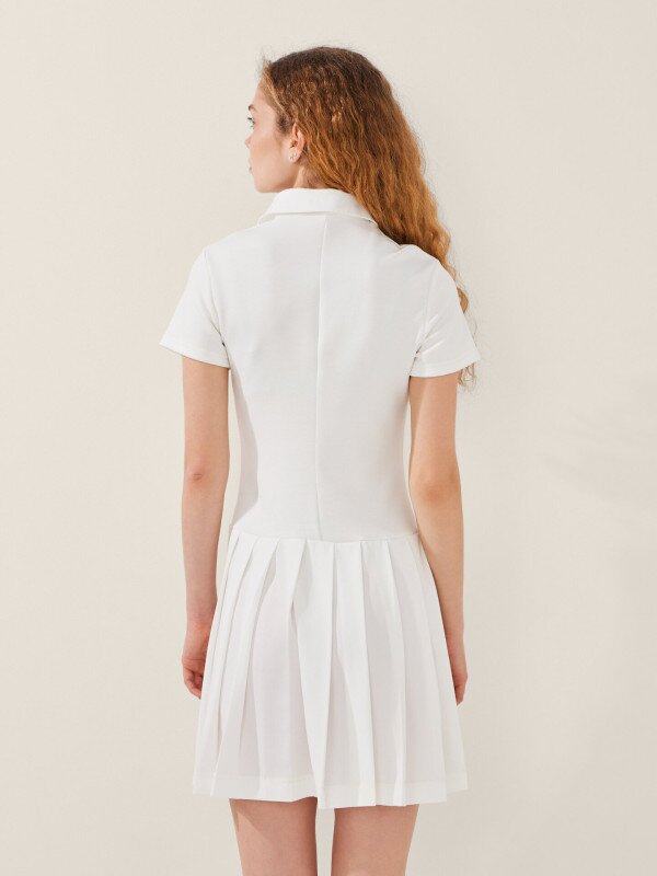 Сукня-поло однотонна жіноча LAWA WTC02496 S Молочний shop (2000999610097)  Фото №3