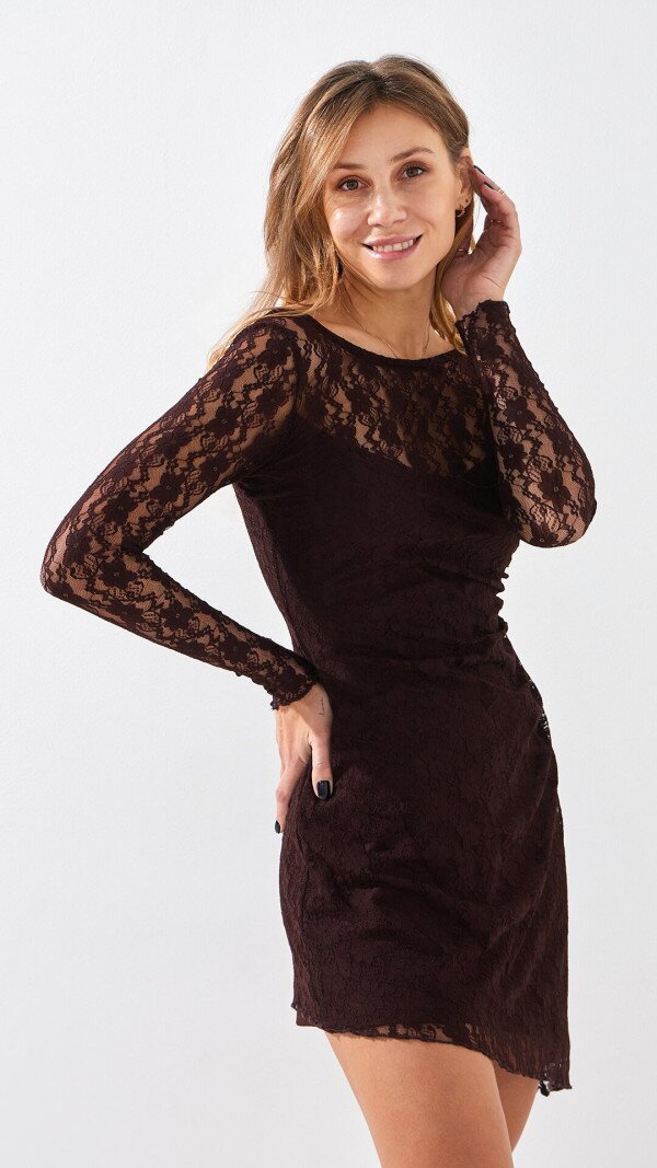 Сукня вечірня однотонна жіноча LAWA WTC02457 S Коричневий shop (2888000021564)  Фото №4