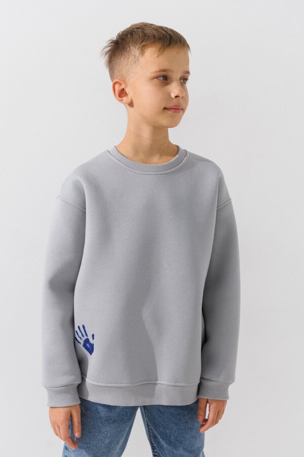 Світшот з принтом для хлопчика LAWA P-BB02306 152 см Світло-сірий shop (2000990893659)  Фото №0