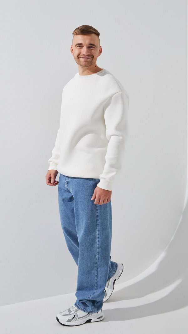 Світшот однотонний чоловічий LAWA MBC02306 2XL Молочний shop (2888000024763)  Фото №4