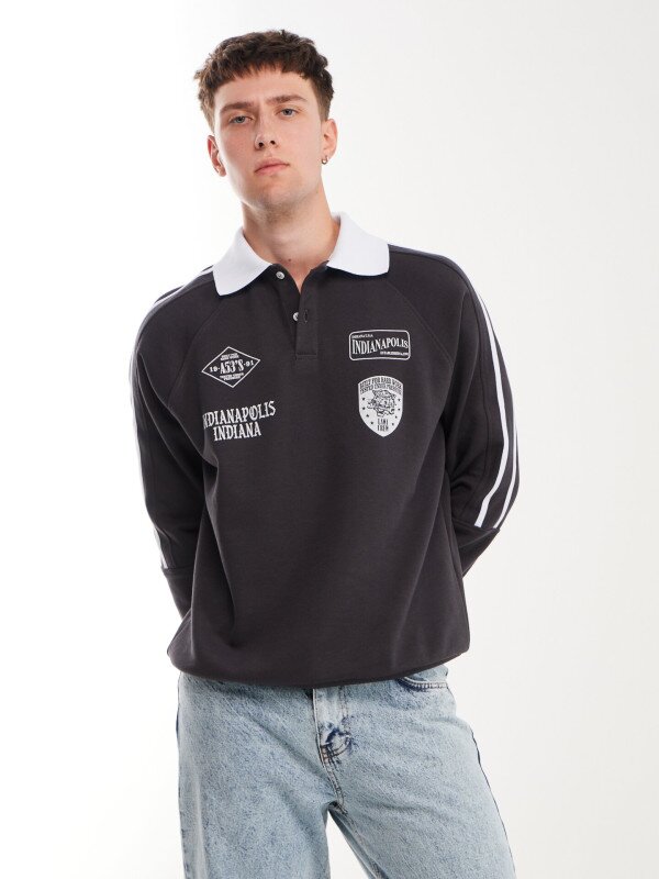 Світшот з принтом чоловічий LAWA P-MB02368 S Графітовий shop (2000999612039)  Фото №1
