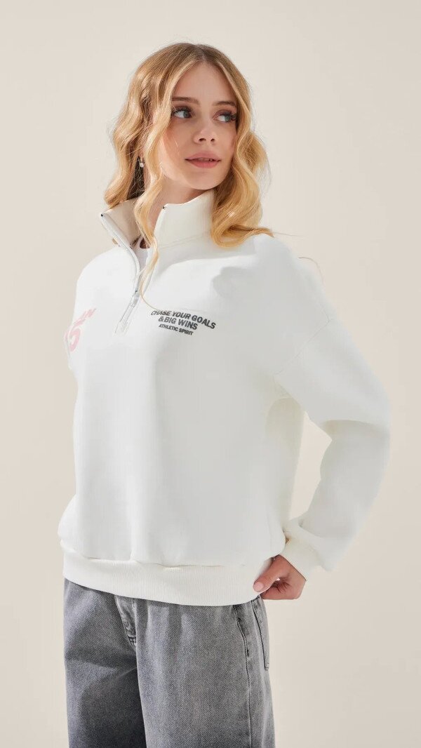 Світшот з принтом для дівчинки LAWA P-GB02341 158 см Молочний shop (2000999385568)  Фото №2