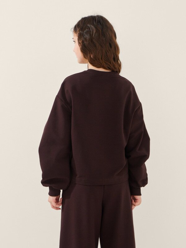 Світшот з принтом для дівчинки LAWA P-GT02304 146 см Коричневий shop (2000999536359)  Фото №3