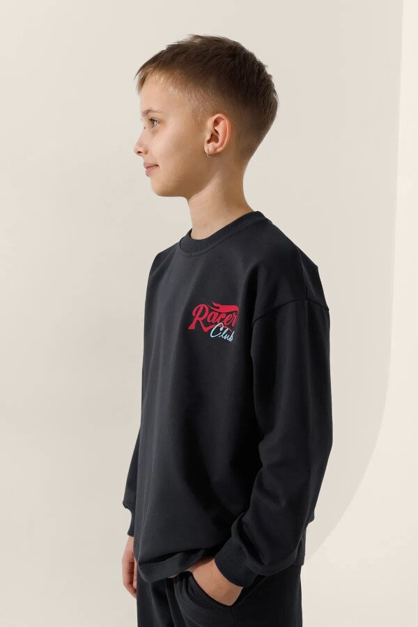 Світшот з принтом для хлопчика LAWA P-BB02311 122 см Графітовий shop (2000991050907)  Фото №3