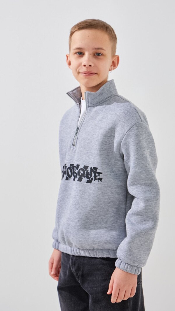 Світшот з принтом для хлопчика LAWA P-BB02329 140 см Сірий shop (2000999383168)  Фото №3