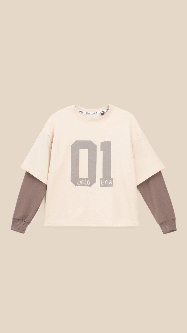 Світшот з принтом для хлопчика LAWA P-BB02339 140 см Бежевий shop (2000999536281)  Фото №4