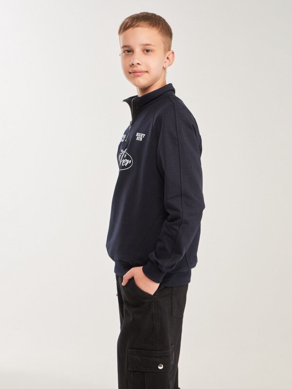 Світшот з принтом для хлопчика LAWA P-BB02342 134 см Темно-синій shop (2000999614583)  Фото №3