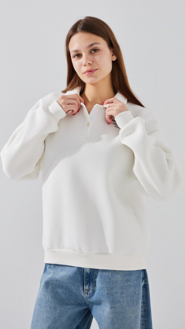 Світшот з принтом жіночий LAWA P-WT02309 2XL Молочний shop (2000999383045)  Фото №3