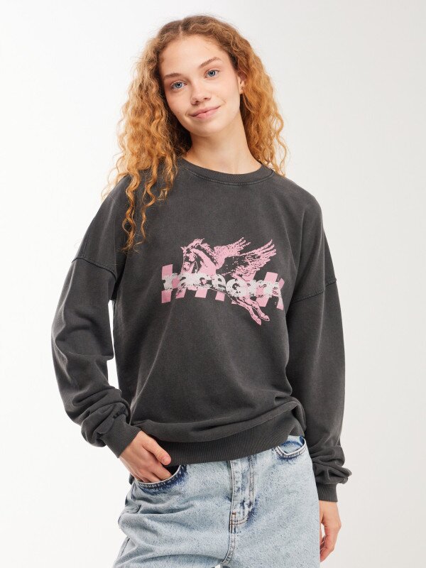 Світшот з принтом жіночий LAWA WBC02496 XS Графітовий shop (2000999613890)  Фото №1