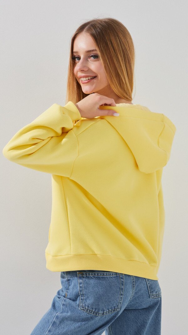 Толстовка однотонна для дівчинки LAWA GBC02314 134 см Лимонний shop (2888000025616)  Фото №5
