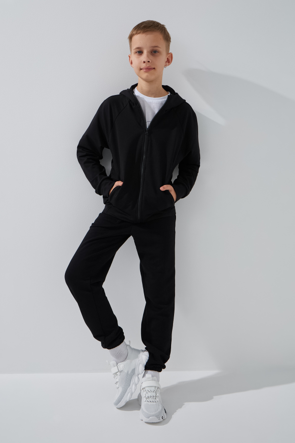 Толстовка однотонна для хлопчика LAWA BBC02321 122 см Чорний shop (2000999147692)  Фото №2