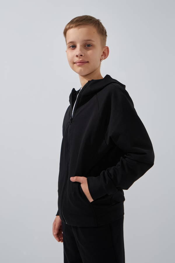 Толстовка однотонна для хлопчика LAWA BBC02321 122 см Чорний shop (2000999147692)  Фото №7