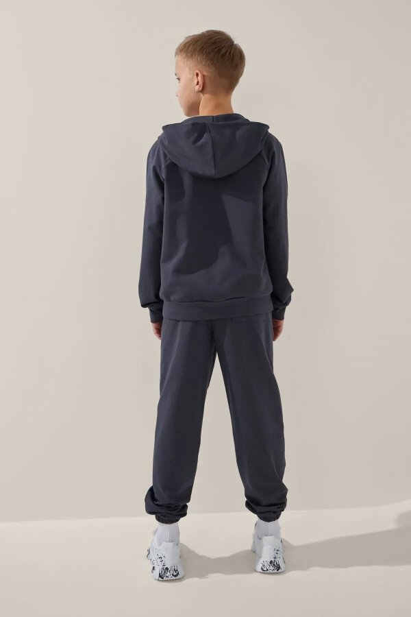 Толстовка однотонна для хлопчика LAWA BBC02321 140 см Графітовий shop (2000999147197)  Фото №4