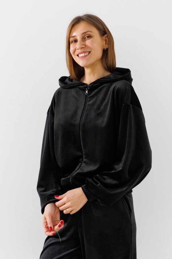 Толстовка однотонна жіноча LAWA K-WBC02303 S Чорний shop (2000990970022)  Фото №3