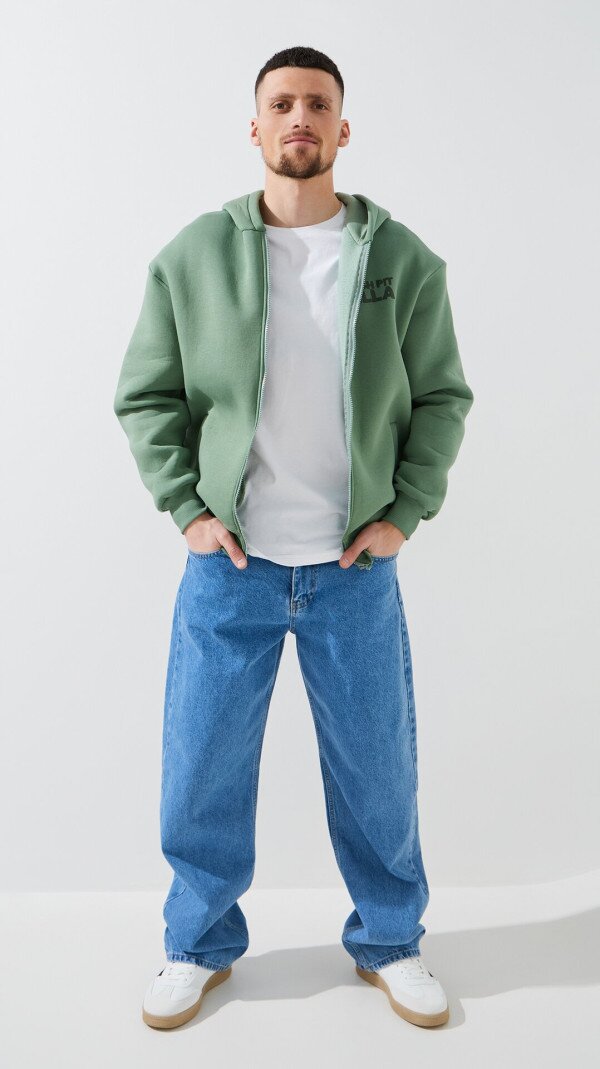 Толстовка з принтом чоловіча LAWA P-MT02307 S Оливковий shop (2000999389009)  Фото №2