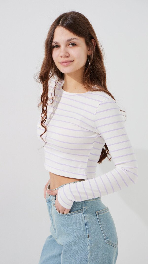 Топ з візерунком жіночий LAWA WBC02331 XS Лілово-білий shop (2000999455315)  Фото №4