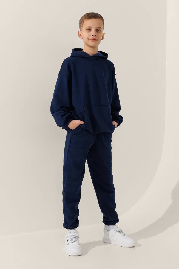 Худі однотонний для хлопчика LAWA BBC02319 152 см Синій shop (2000990998750)  Фото №1