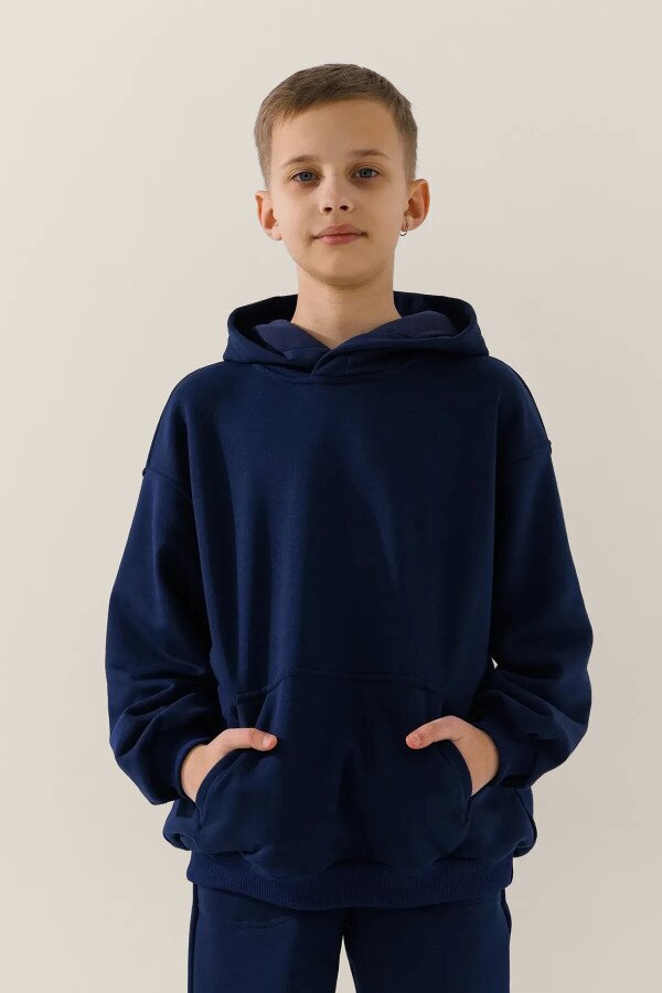 Худі однотонний для хлопчика LAWA BBC02319 152 см Синій shop (2000990998750)  Фото №0