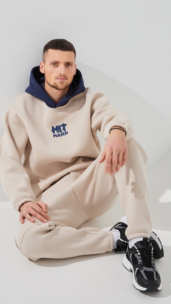 Худі з принтом чоловічий LAWA P-MT02305 S Сіро-бежевий shop (2000999379024)  Фото №3