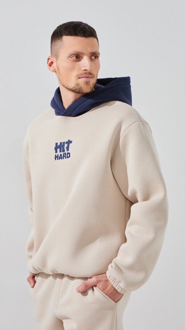 Худі з принтом чоловічий LAWA P-MT02305 S Сіро-бежевий shop (2000999379024)  Фото №4