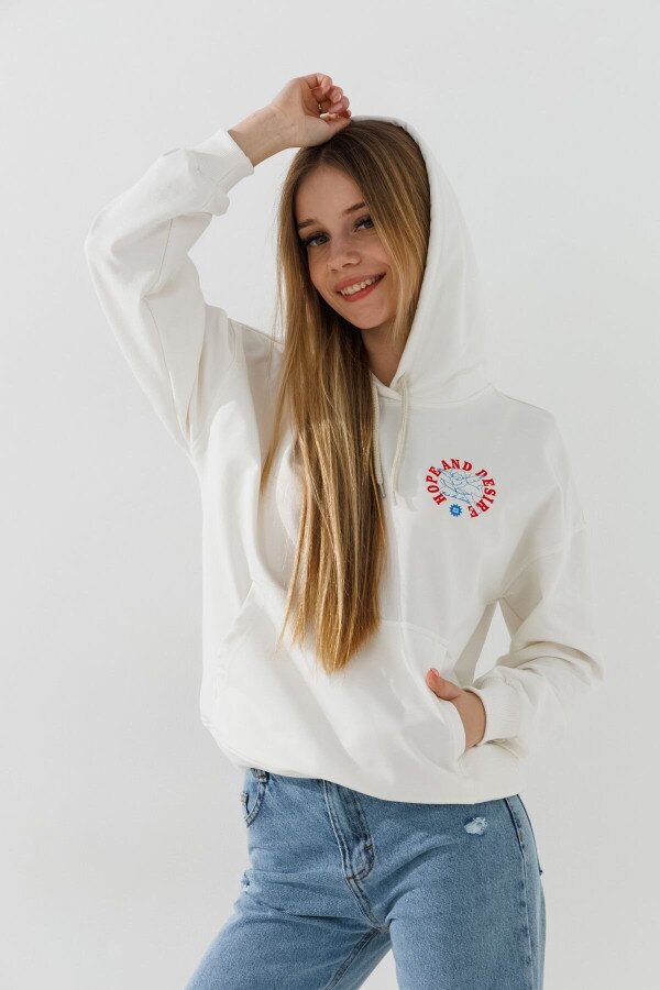 Худі з принтом для дівчинки LAWA P-GB02311 122 см Молочний shop (2000991041554)  Фото №2