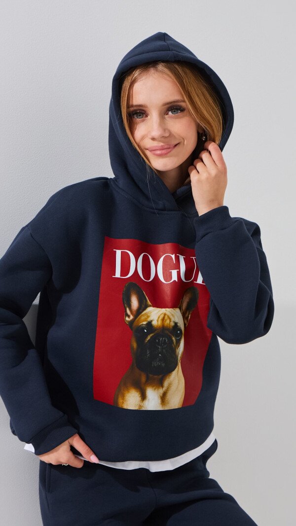 Худі з принтом для дівчинки LAWA P-GB02338 134 см Графітовий shop (2000999361081)  Фото №3