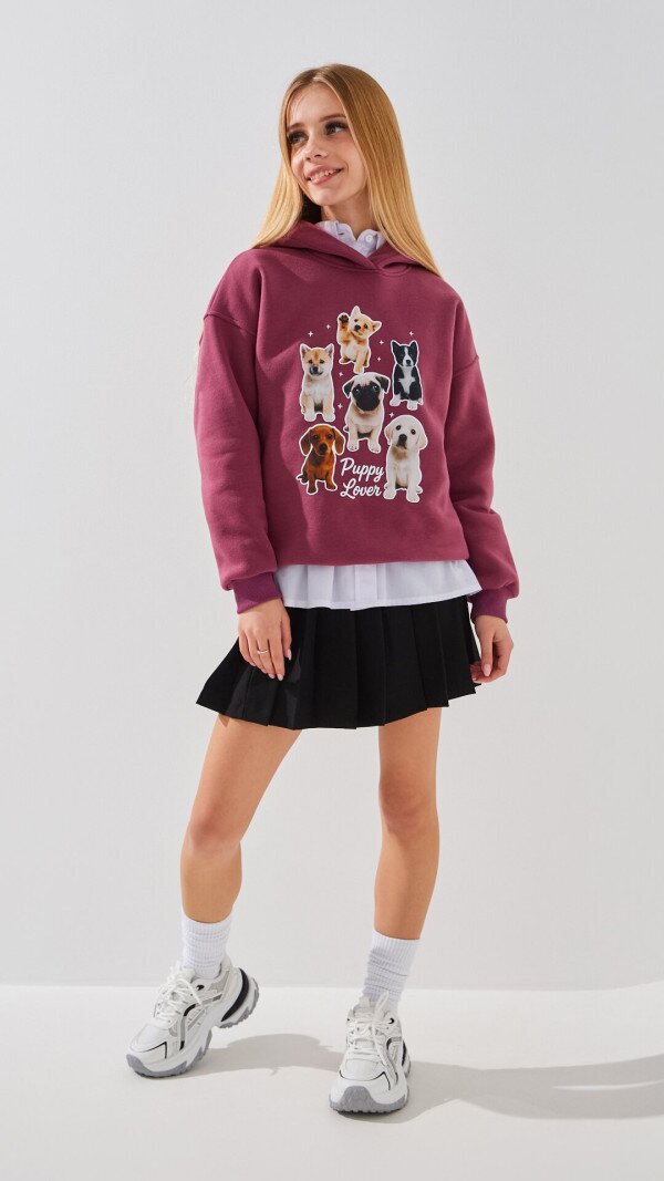 Худі з принтом для дівчинки LAWA P-GB02340 116 см Сливовий shop (2888000028310)  Фото №2