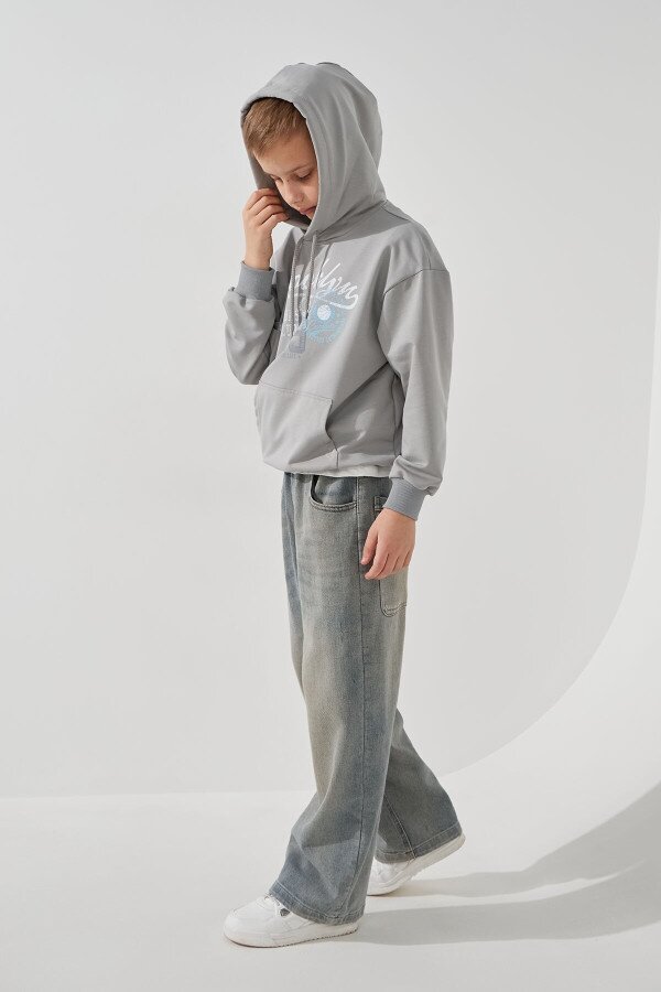 Худі з принтом для хлопчика LAWA P-BB02310 122 см Світло-сірий shop (2000991052727)  Фото №2