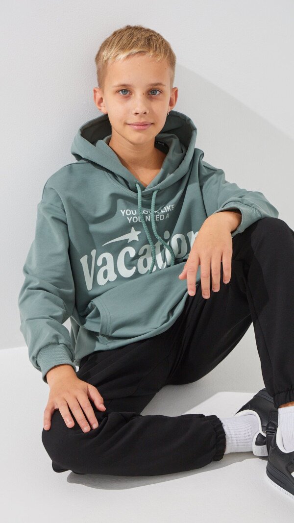 Худі з принтом для хлопчика LAWA P-BB02324 134 см Хакі shop (2000999300899)  Фото №3