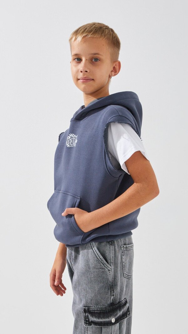 Худі з принтом для хлопчика LAWA P-BB02325 134 см Графітовий shop (2888000026385)  Фото №3