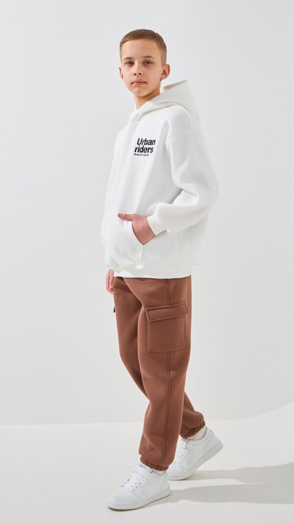 Худі з принтом для хлопчика LAWA P-BB02331 134 см Молочний shop (2000999403125)  Фото №4