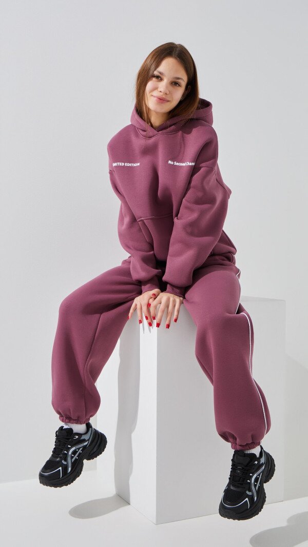 Худі з принтом жіночий LAWA P-WT02308 L Сливовий shop (2888000030306)  Фото №4