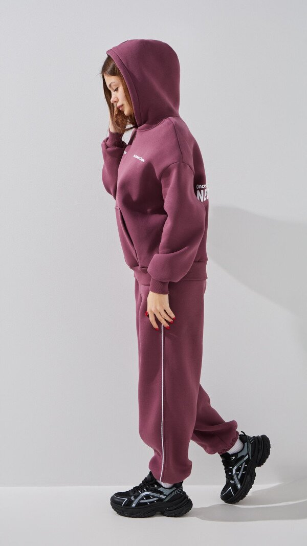 Худі з принтом жіночий LAWA P-WT02308 L Сливовий shop (2888000030306)  Фото №5