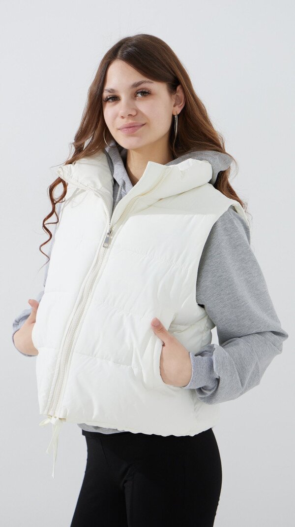 Жилет плащівка однотонний жіночий LAWA WBC02494 2XL Молочний shop (2000999500602)  Фото №3
