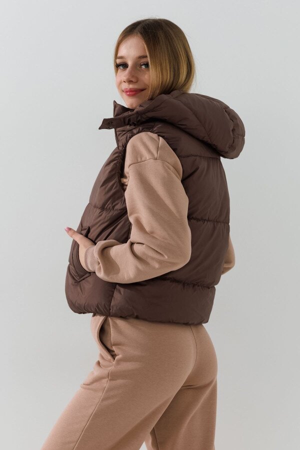 Жилет утеплений для дівчинки LAWA GBC02332 122 см Шоколад shop (2000991035638)  Фото №4